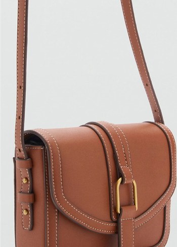 Deri görünümlü tokalı Kadın Çanta - Görsel 2