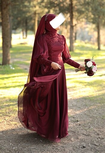 Bordo Şifon Abiye