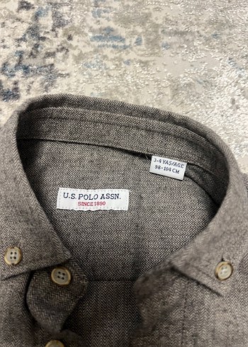 U.S Polo Assn. Polo Gri Erkek Çocuk Düğmeli Uzun Kollu Gömlek