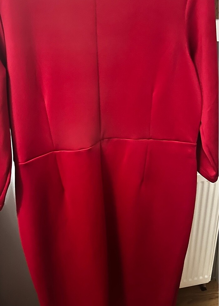 Kırmızı fakir kol elbise 50 beden - Görsel 5