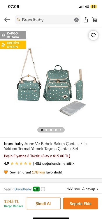 Bebek bakım çantası