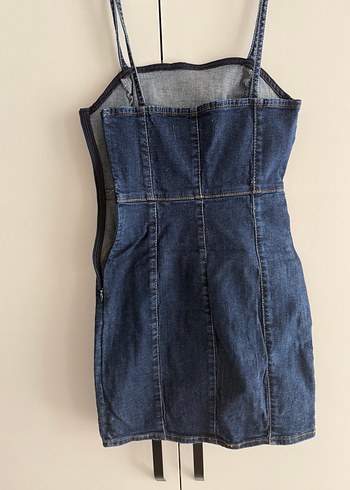 xs Beden lacivert Renk Kadın Lacivert Denim Mini Elbise