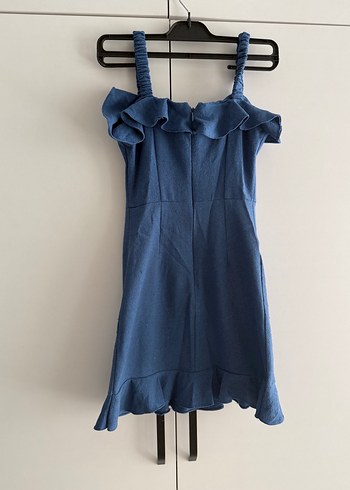 s Beden lacivert Renk Kadın Lacivert Denim Midi Elbise