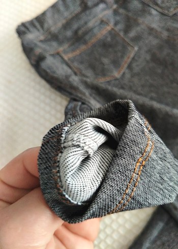 Gri Elastik Bel Kız Denim Pantolon - Görsel 4