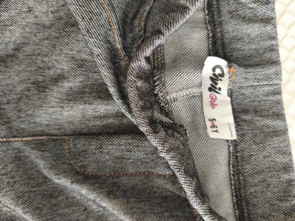 Gri Elastik Bel Kız Denim Pantolon - Görsel 3