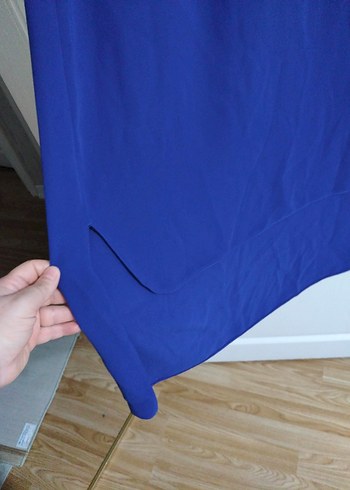 Uzun Kollu Mavi Gotik Elbise - Görsel 6