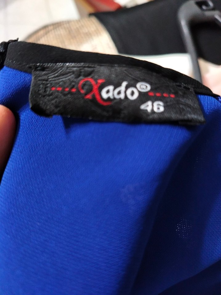 Uzun Kollu Mavi Gotik Elbise - Görsel 2