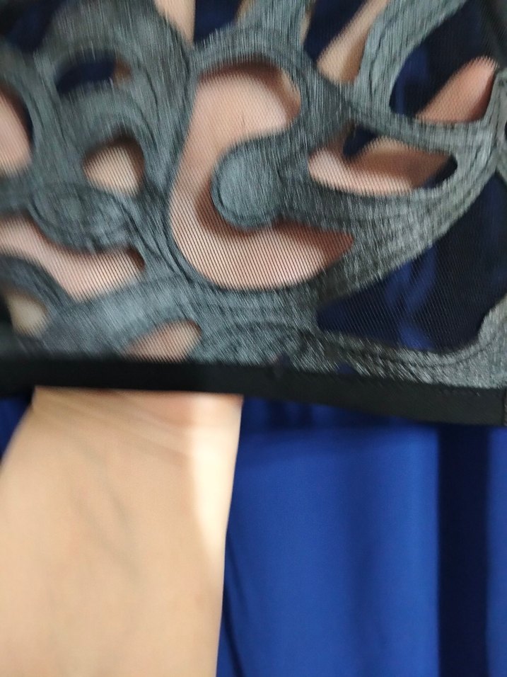 Uzun Kollu Mavi Gotik Elbise - Görsel 4