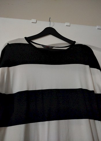 Uzun Kollu Çizgili Kadın Triko Elbise - Görsel 6