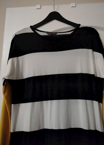 Uzun Kollu Çizgili Kadın Triko Elbise - Görsel 4