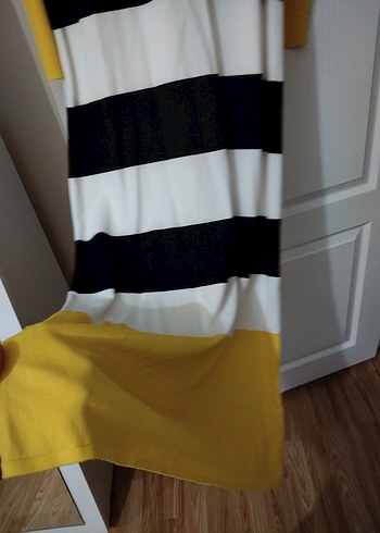 Uzun Kollu Çizgili Kadın Triko Elbise - Görsel 3