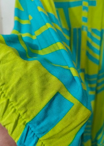 Uzun Kollu Düğmeli Bohem Elbise - Görsel 2