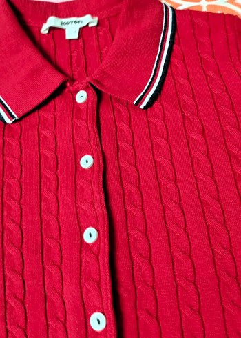 Kısa Kollu Düğmeli Kırmızı hırka
Boyu 50 - Görsel 7