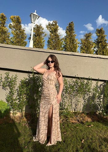 Pudra Pullu Abiye Elbise - Görsel 2