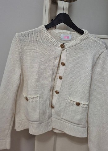 Düğmeli Twit Kadın Hırka - Görsel 2