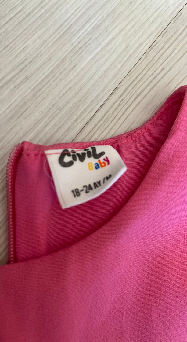 Pembe Kolsuz Kız Çocuk Elbise - Görsel 2