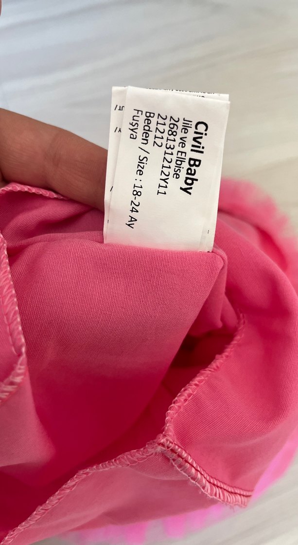 Pembe Kolsuz Kız Çocuk Elbise - Görsel 5