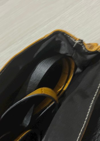 Hardal Yılan Desenli Deri Kadın Çanta - Görsel 3