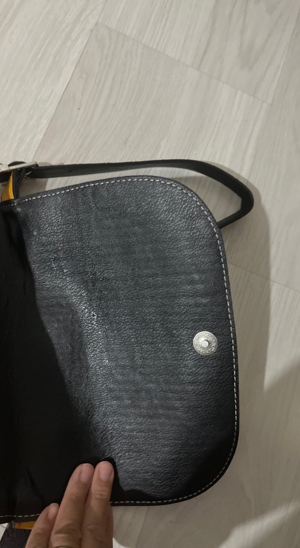 Hardal Yılan Desenli Deri Kadın Çanta - Görsel 2