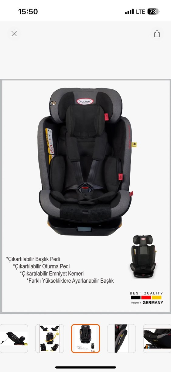 Holmer Kids Maxi Protect Aero 3D 0-36kg Dönebilir Oto Koltuğu - Görsel 4