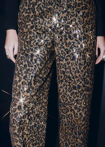 HAYVAN DESENLİ PULLU STRAİGHT PANTOLON - Görsel 2