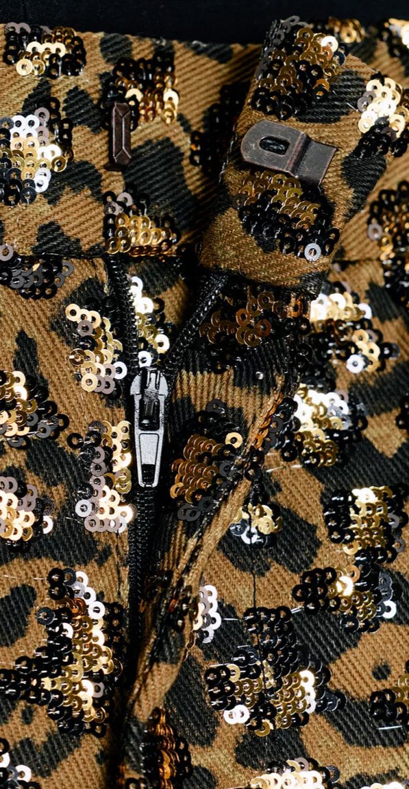 HAYVAN DESENLİ PULLU STRAİGHT PANTOLON - Görsel 5