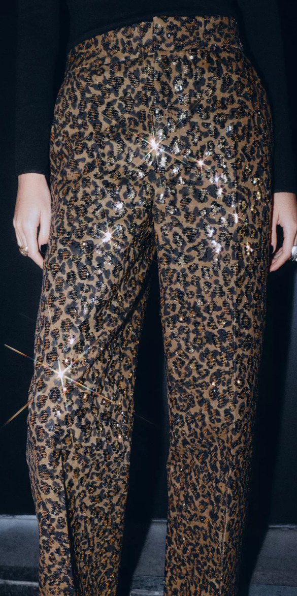 HAYVAN DESENLİ PULLU STRAİGHT PANTOLON - Görsel 2