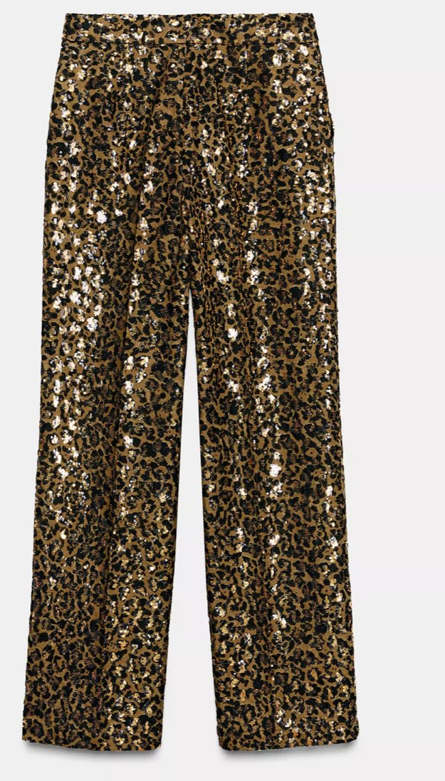 HAYVAN DESENLİ PULLU STRAİGHT PANTOLON - Görsel 4