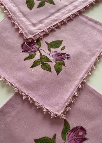 Nakışlı Pembe servis peçeteleri - Görsel 2