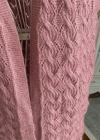 Bohem Tarz Uzun Örgü Kadın Yelek - Görsel 2