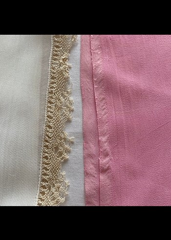 Dantel Detaylı Pembe Vintage Kadın Eşarp - Görsel 2