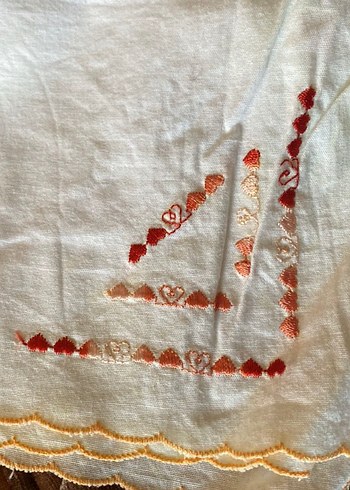Nakışlı Vintage kadın Mendilleri Beyaz - Görsel 5