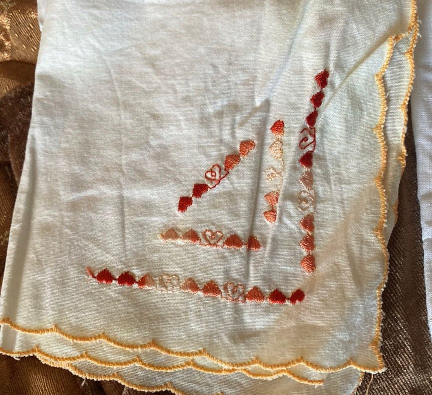 Nakışlı Vintage kadın Mendilleri Beyaz - Görsel 5
