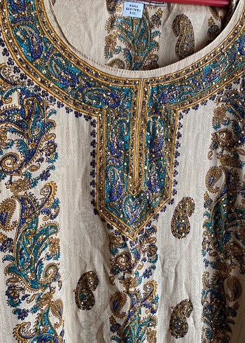 Altın Renkli Nakışl elbise - Görsel 14