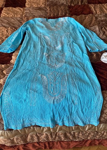 Altın Renkli Nakışl elbise - Görsel 7