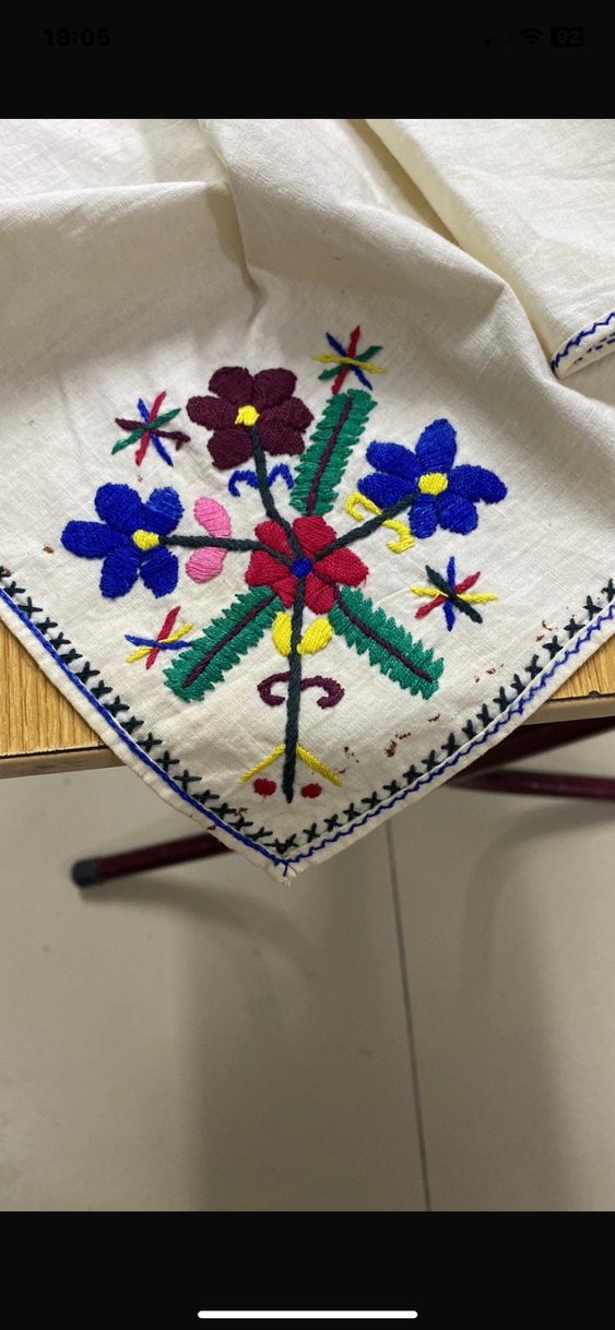 El İşlemeli Geleneksel Kumaş Örtü - Görsel 5