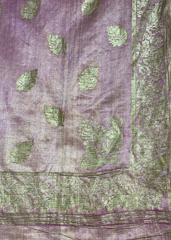 Mor Parlak ipek örtü - Görsel 2