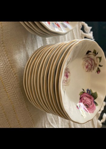 Çiçek Desenli Beyaz Yemek Tabağı Seti - Görsel 2