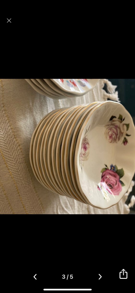 Çiçek Desenli Beyaz Yemek Tabağı Seti - Görsel 2