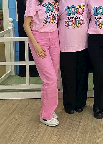 Trendyol & Milla Pembe Regular Fit Street Kot Pantolon