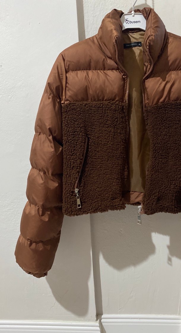 Kahverengi Kürklü Kadın Kışlık Ceket - Görsel 2