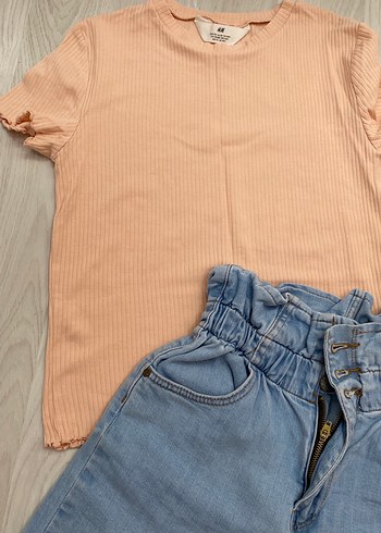 Kadın Mavi Bel Detaylı Kot Şort - Görsel 4