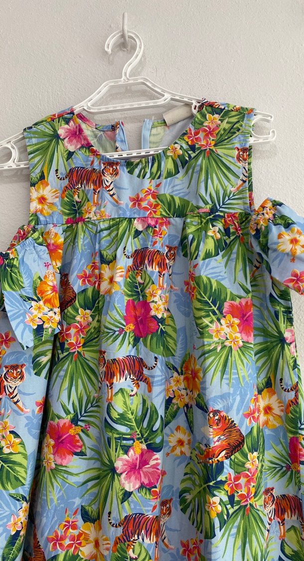 Çiçekli Bohem Kız Elbisesi - Görsel 3