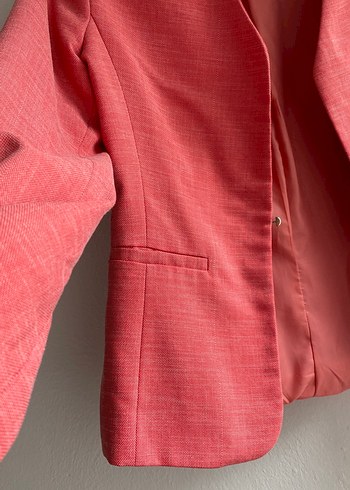 Düğmeli Pembe Kadın Blazer Ceket - Görsel 3