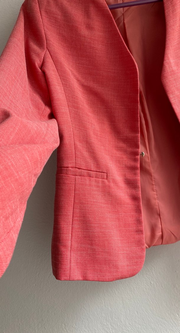 Düğmeli Pembe Kadın Blazer Ceket - Görsel 3