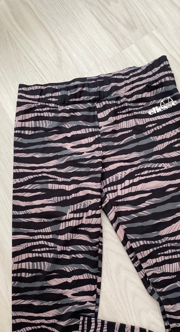 Zebra Desenli Pembe Gri Spor Tayt - Görsel 3