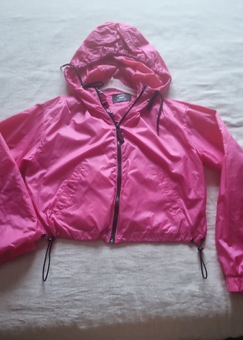 Pembe Kapüşonlu Fermuarlı Kadın Ceket - Görsel 4