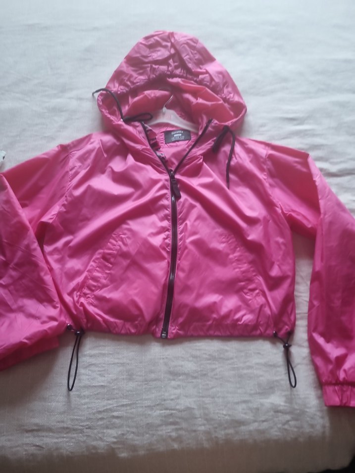 Pembe Kapüşonlu Fermuarlı Kadın Ceket - Görsel 4