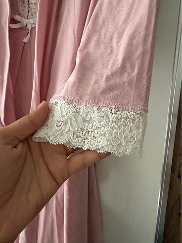 xl Beden pembe Renk Sabahlık lohusa takımı