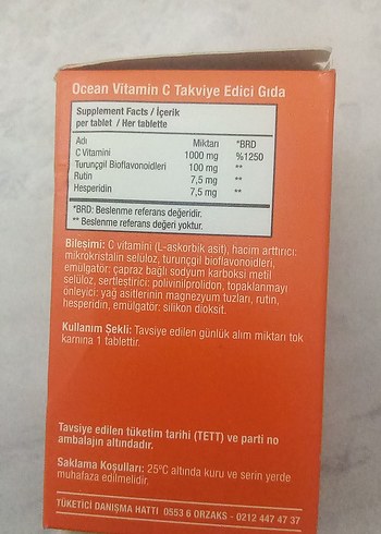 ORZAX Ocean Vitamin C 1000 mg 30 Tablet - Görsel 2